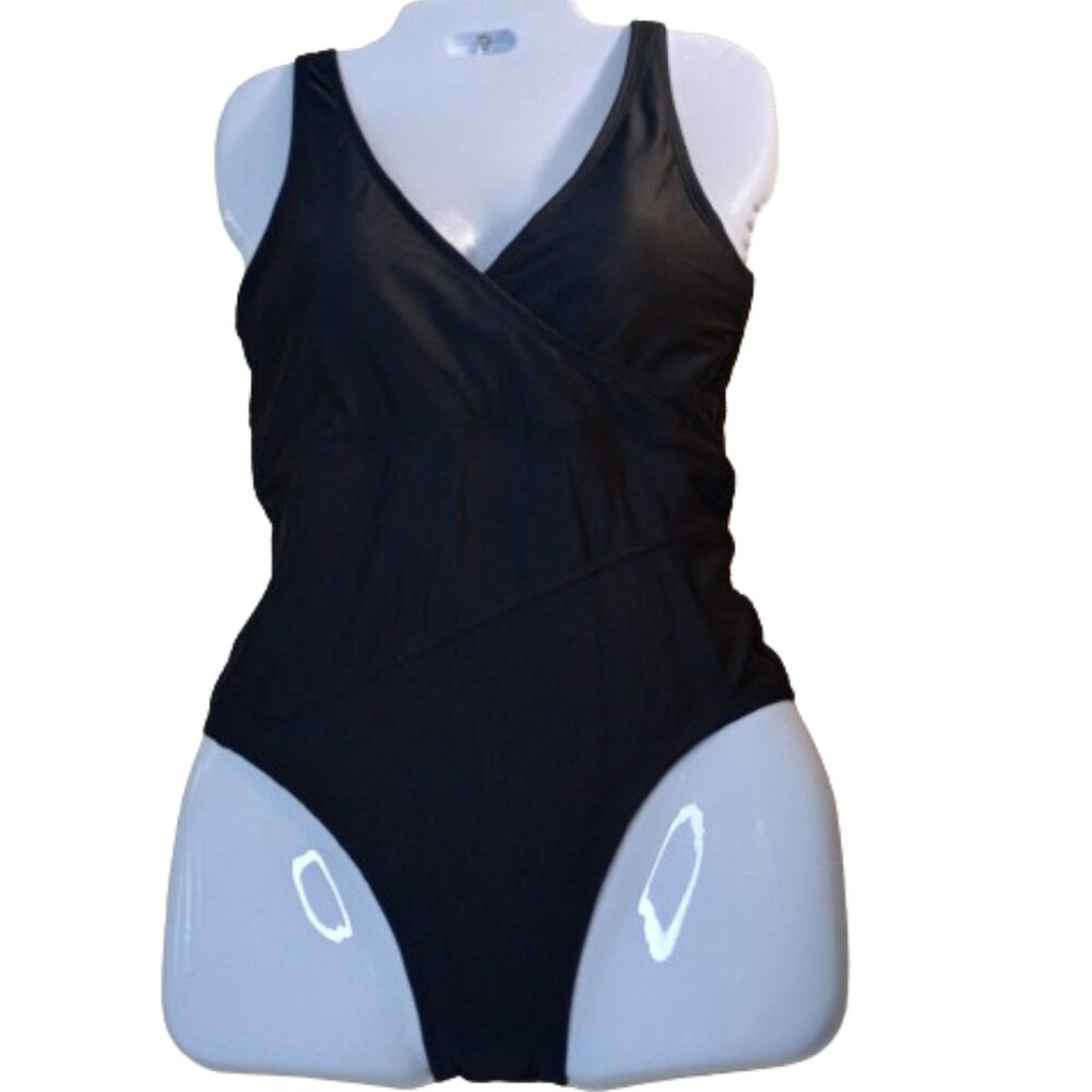 Tommy Hilfiger Standard Iconic One Piece Women's Swimsuit Size 6 Black NWOT